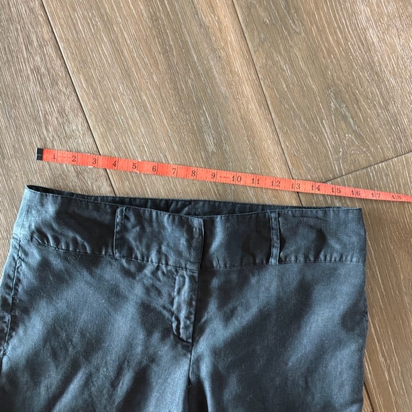 Richard Malcolm women’s black 100% linen cropped wide leg pants Sz 12 petite - Picture 2 of 10